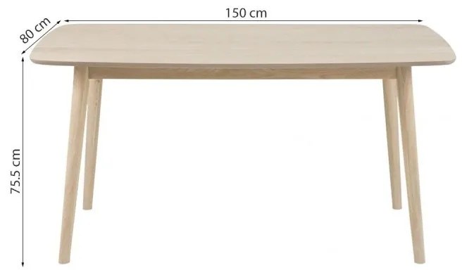 Jedálenský stôl Nagano bielený dub