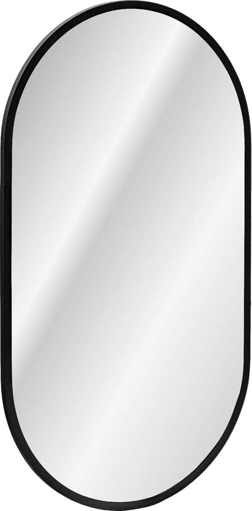 Comad Závesné zrkadlo s LED osvetlením Apollo Black 50x90 cm, čierna
