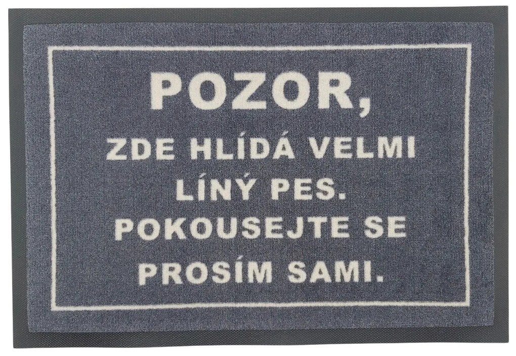 Rohožka Lenivý pes 40x60 cm – na von aj na doma, 40x60, šedá, GDmats