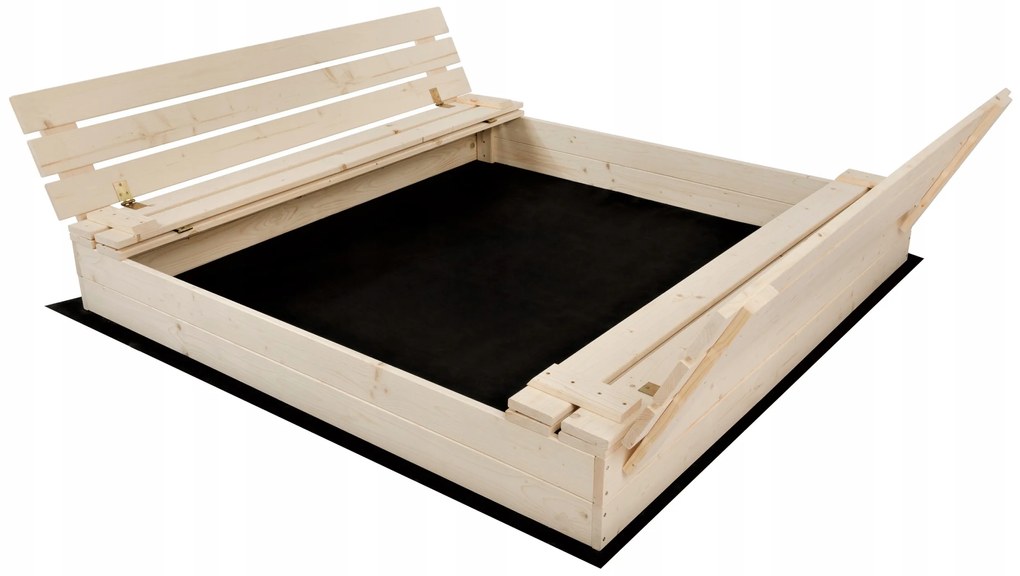 SandTropic Pieskovisko drevené XXL 146x138 cm uzatvárateľné