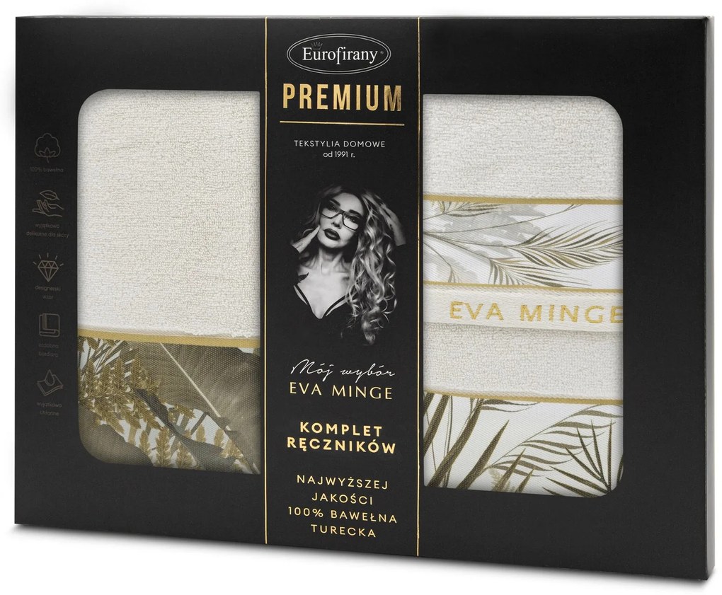 Eva Minge FROTÉ UTERÁK EVA MINGE17 SADA 1KS 30X50 CM, 1KS 50X90 CM, 1KS 70X140 CM KRÉMOVÁ