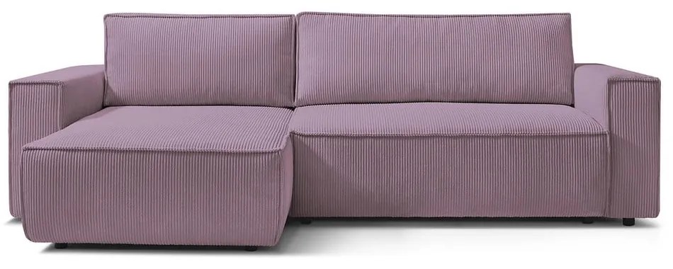 Ružová menčestrová rozkladacia rohová variabilná pohovka Nihad – Bobochic Paris