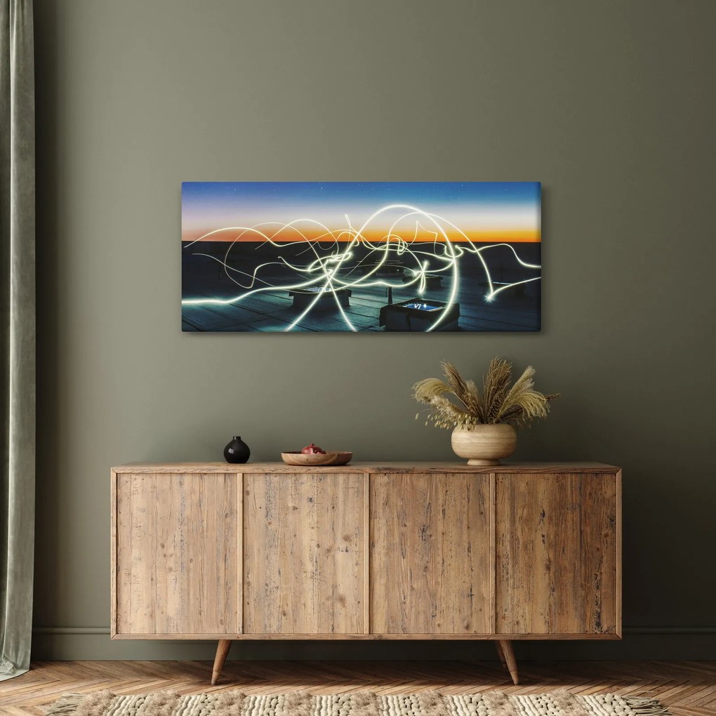 Obraz - pohľad na oblohu zo strechy (120x50 cm)