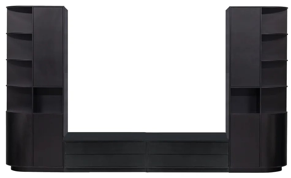 Čierna TV zostava z borovicového dreva 356x210 cm Finca – WOOOD
