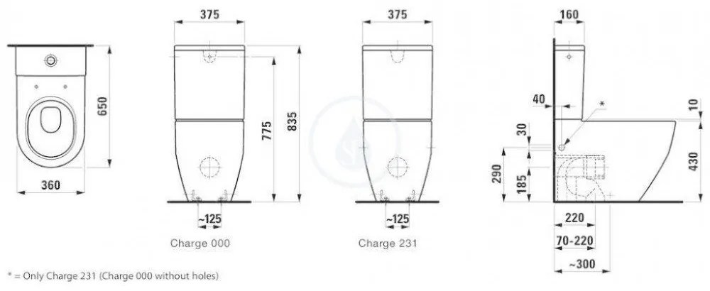 LAUFEN Pro WC kombi misa, 650 mm x 360 mm, biela H8259520000001