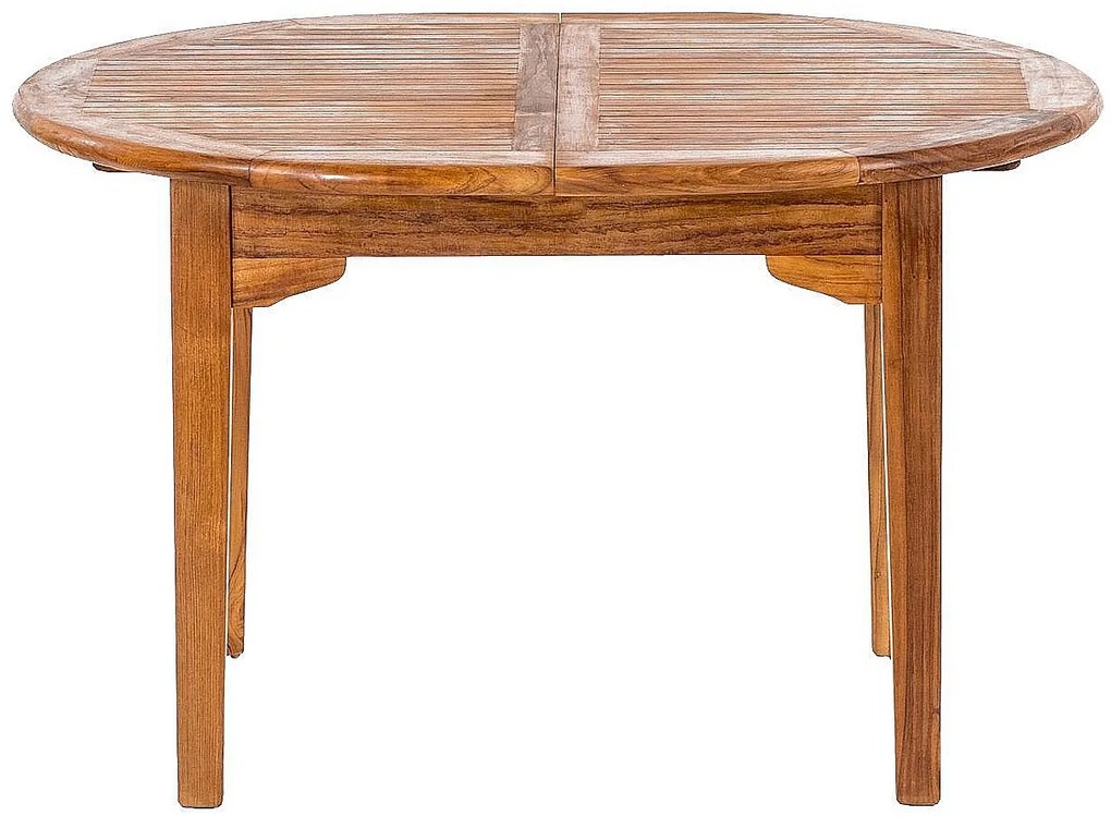 DEOKORK Teakový stôl ELEGANTE 160 / 220 × 120 × 78 cm | ovál | rozkladacia