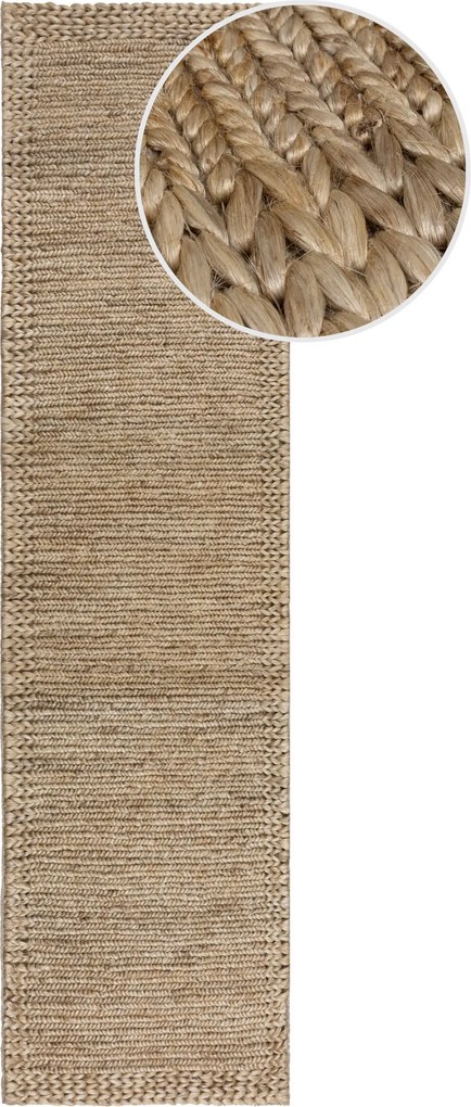 Behúň Drew Braid Border Natural, 60x230, béžová, chodba / predsieň, Flair Rugs