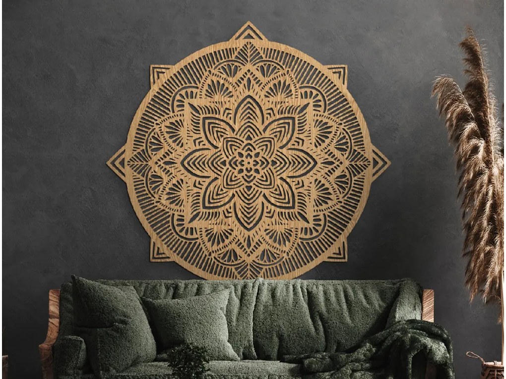 drevko Drevená mandala Vášeň Rozmer obrazu: 120 x 120 cm, Farba dekorácie: Čierna