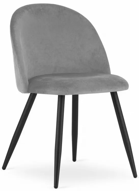 Stolička BELLO - svetlosivý zamat / čierne nohy
