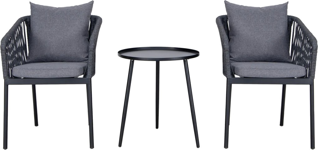 Sada záhradného nábytku Luvre čierna/sivá