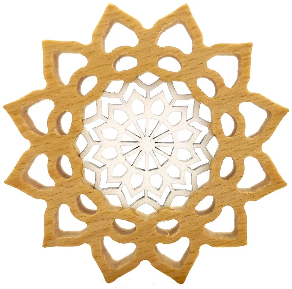 AMADEA Mandala s vkladom na zavesenie, masívne drevo, priemer 10 cm
