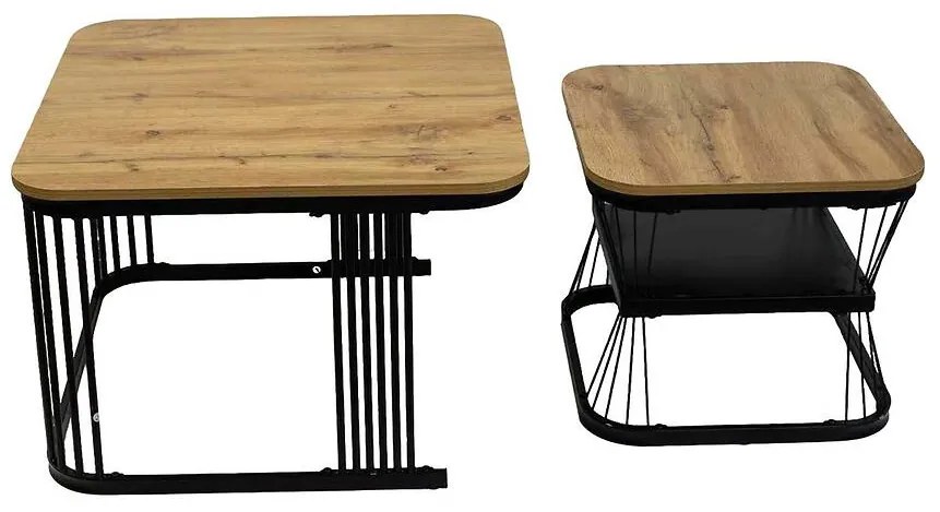 Zostava Konferenčných Stolíkov Pmc-2508 Prírodná/Čierna