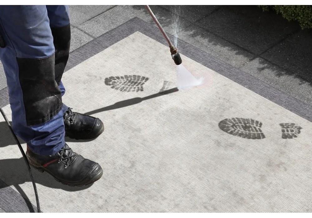 Sivo-krémový vonkajší koberec NORTHRUGS Panama, 80 x 350 cm