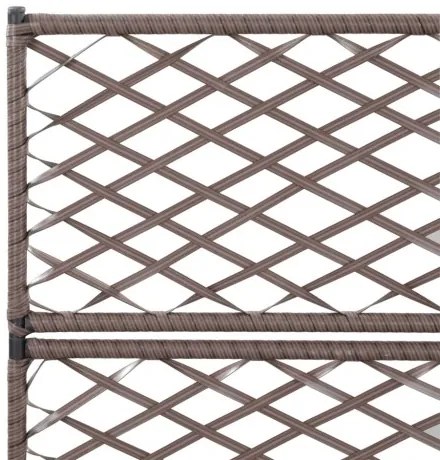vidaXL Kvetináč s mriežkou, 3 nádoby 83x30x130 cm, polyratan, hnedý-