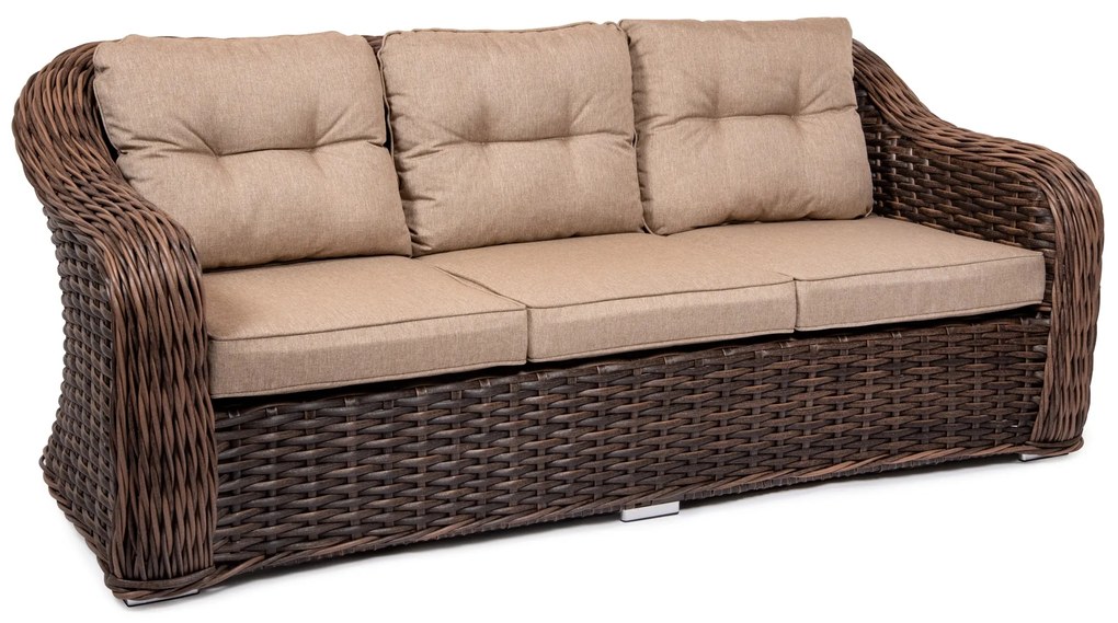 Záhradná ratanová trojsedačka MONTE CARLO hnedočierna