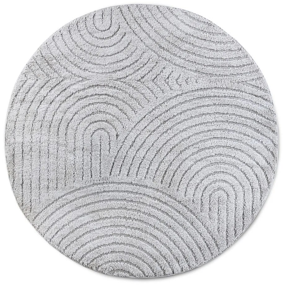 Svetlosivý okrúhly koberec ø 200 cm Panglao New York Light Grey – Elle Decoration