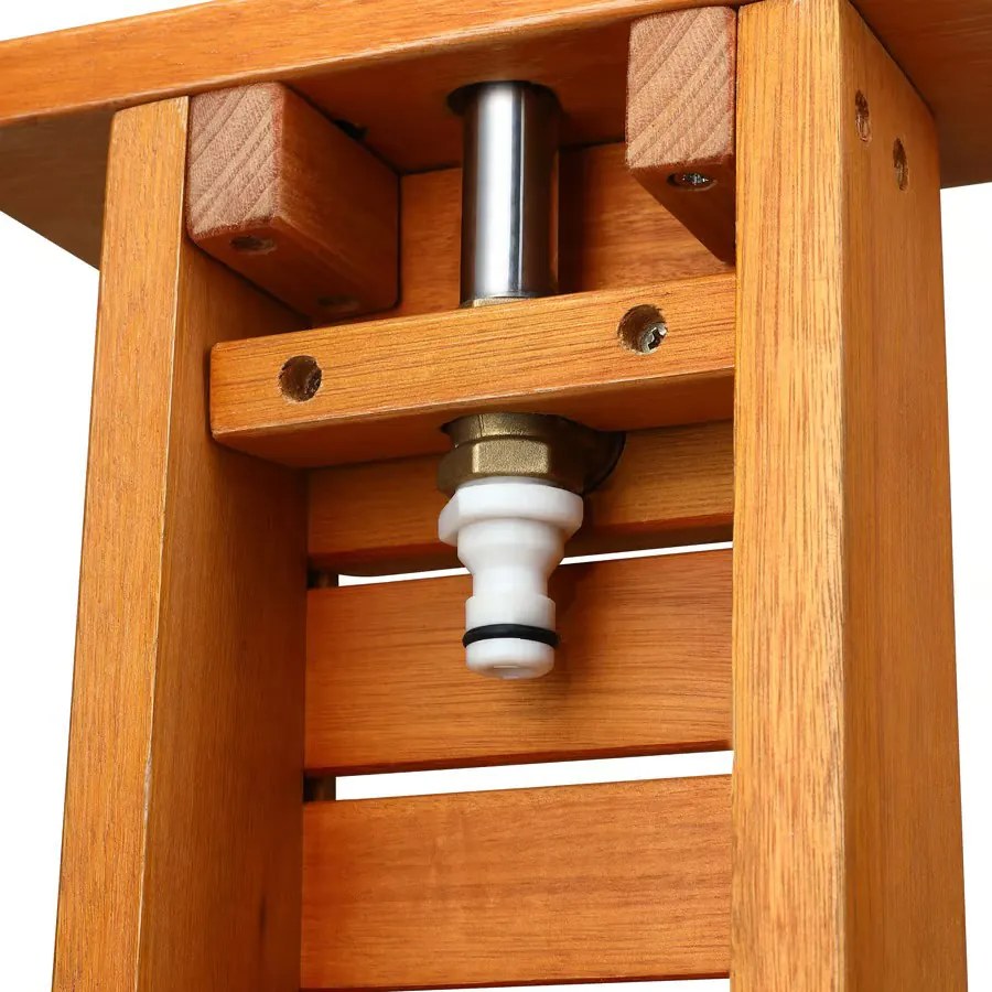 Záhradná sprcha TAHITI z eukalyptového dreva, 223cm, hnedá/strieborná Casaria