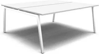Združené pracovné stoly, doska biela, podnož biela