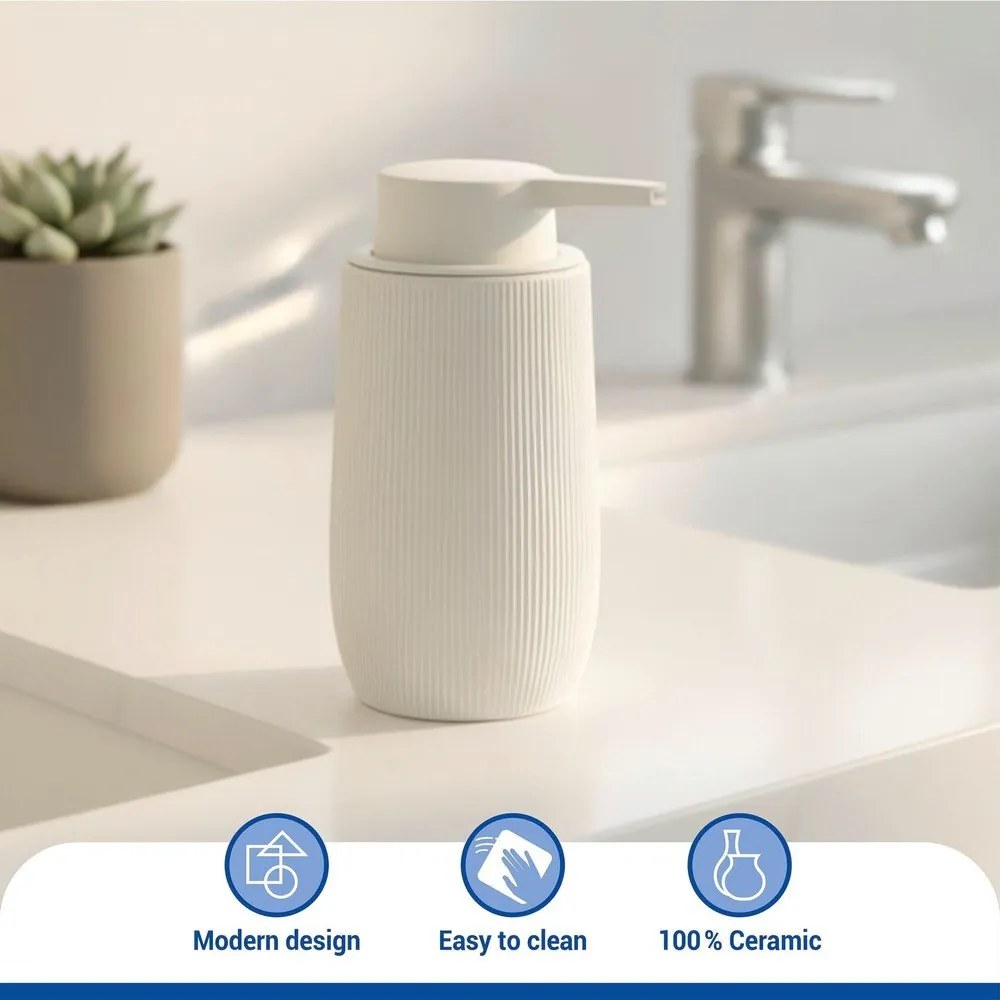 Krémovobiely plastový dávkovač mydla 400 ml Fablo – Wenko