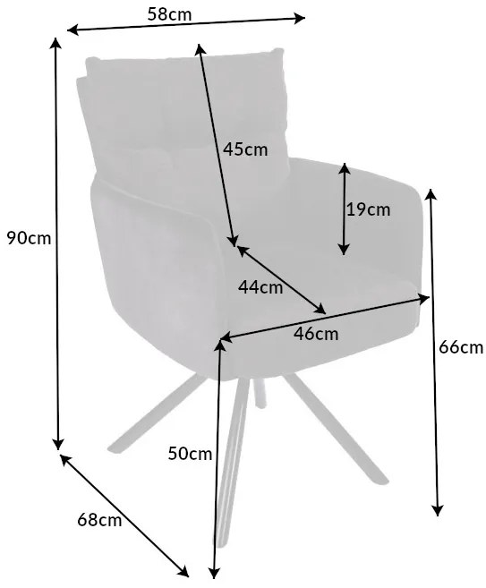 Stolička Big George antracitová otočná lakťová opierka