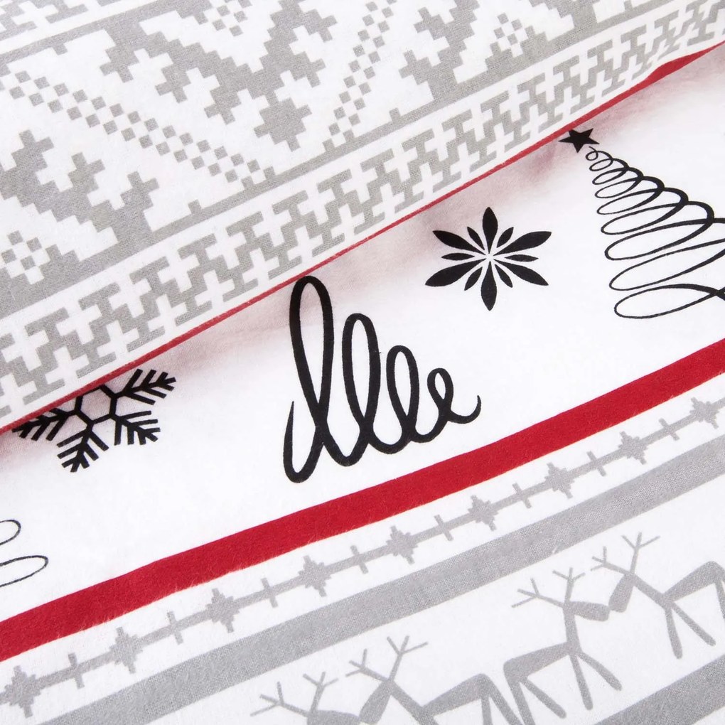 VIANOČNÉ FLANELOVÉ OBLIEČKY FLANELOVE 180X200 CM, 2KS 70X80 CM VZOROVANÉ