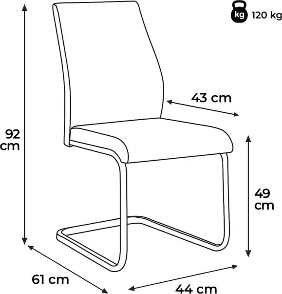 Jedálenská stolička krémová DCL-D1277 CRM