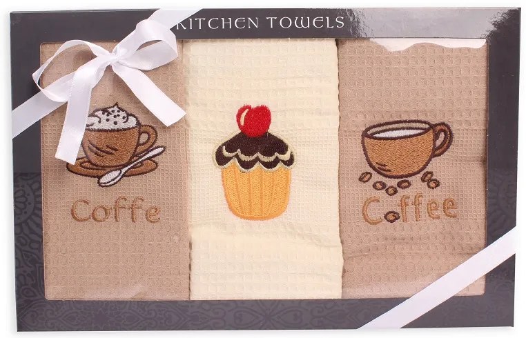 Utierky v darčekovom balení 3 set Coffee