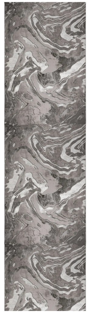 Flair Rugs, Behúň Eris Marbled Silver, 80x300, šedá, chodba / predsieň