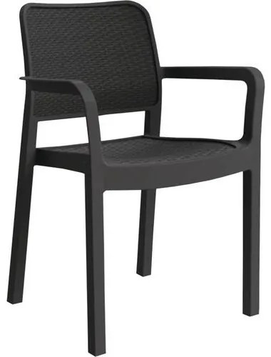 Záhradná plastová stolička Samanna, antracit