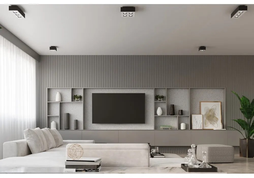 Čierne stropné svietidlo Sollux Hydra