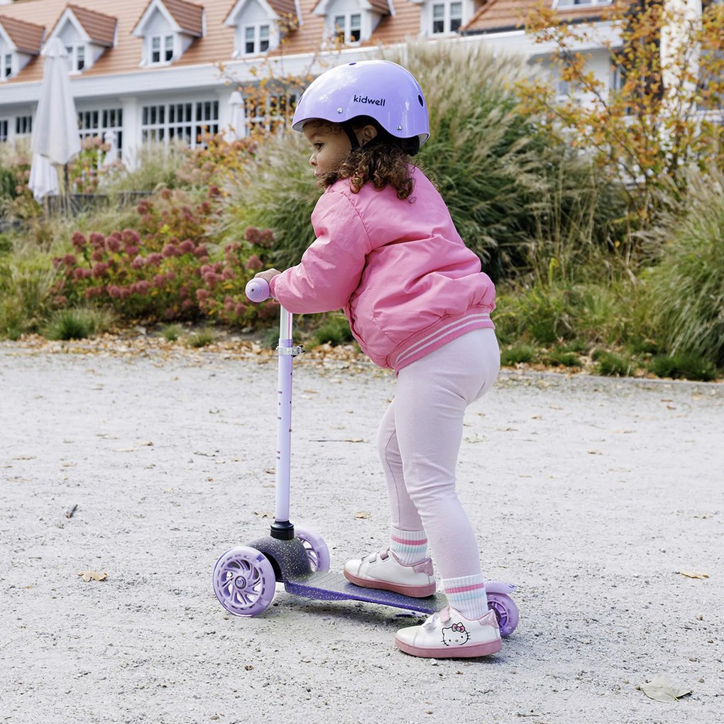 Kidwell UNO – trojkolesová balančná kolobežka pre deti 90–115 cm s LED kolesami