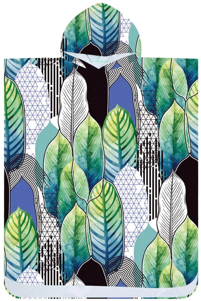 Plážové pončo FEATHER zeleno-modré 80x145 cm
