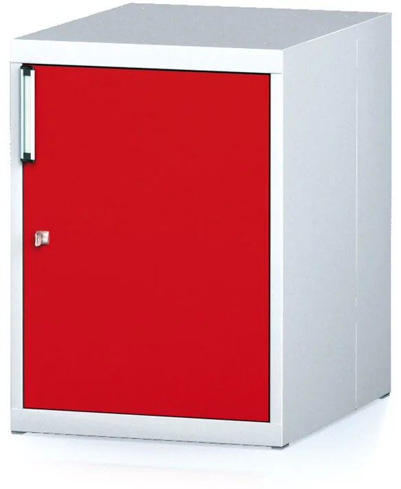 Závesná dielenská skrinka na náradie k pracovným stolom MECHANIC, 480 x 600 x 662 mm, červené dvere