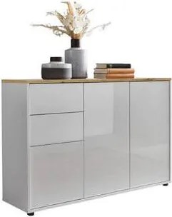 XXXLutz KOMODA, biela, biela s vysokým leskom, 105,5/73/33 cm MID.YOU - Komody - 001067000802