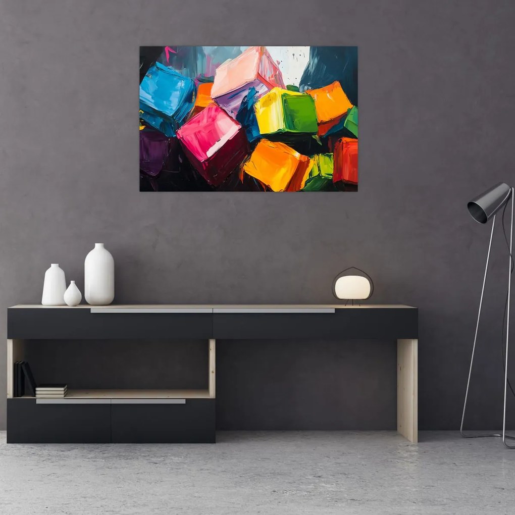 Obraz - Farebné kocky (90x60 cm)