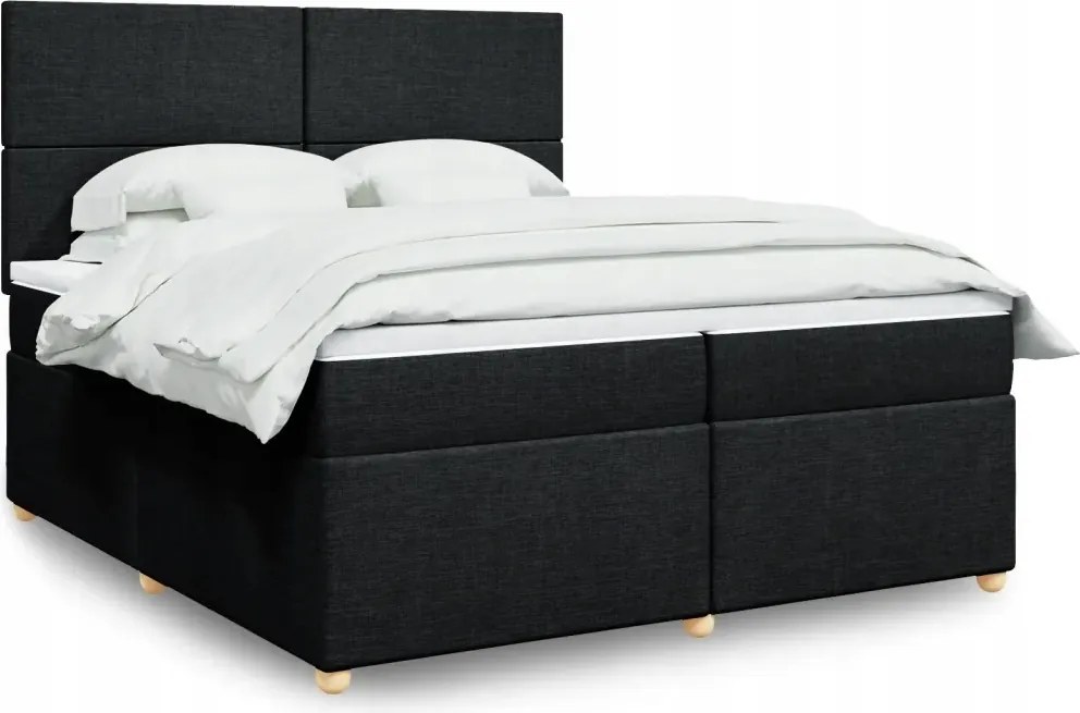 vidaXL Boxspring posteľ s matracom čierna 200x200 cm látka