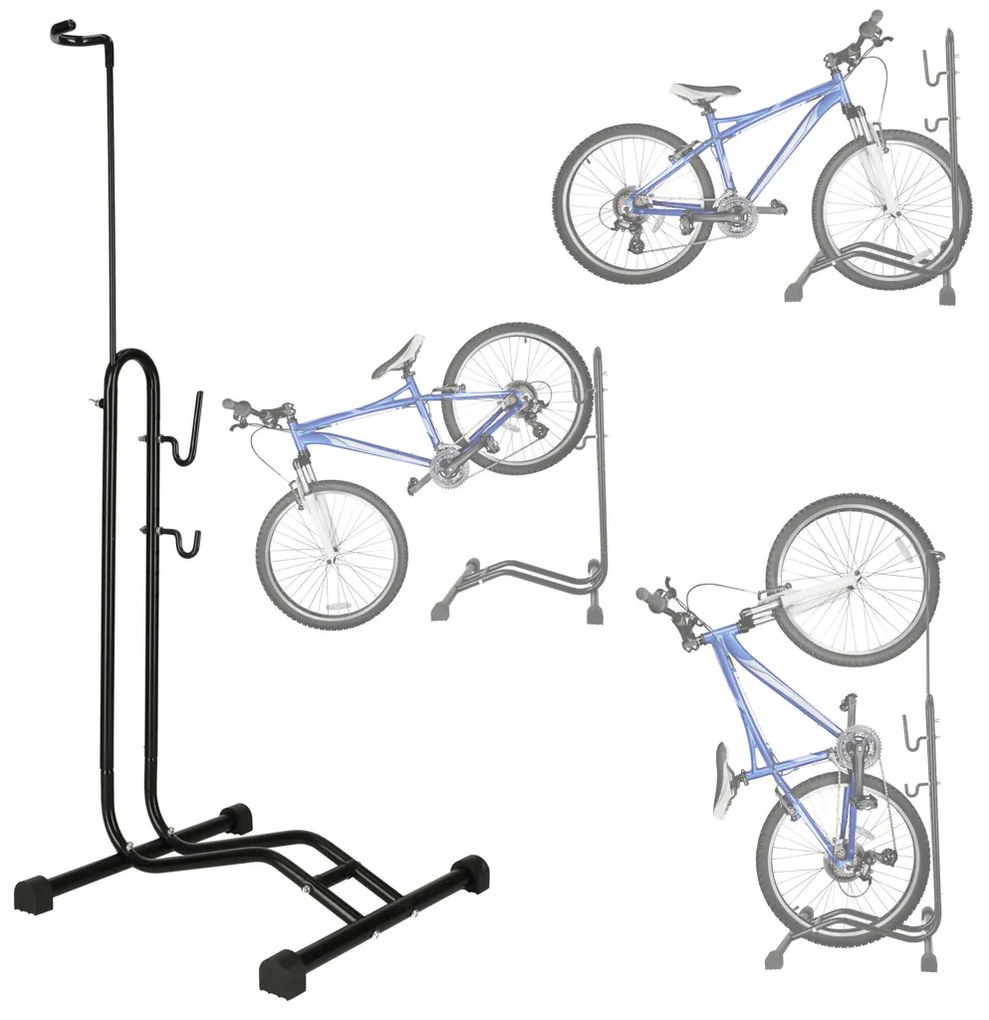 KIK KX4339 Stojan na bicykle jednoduchý vysoký pevný kovový čierny
