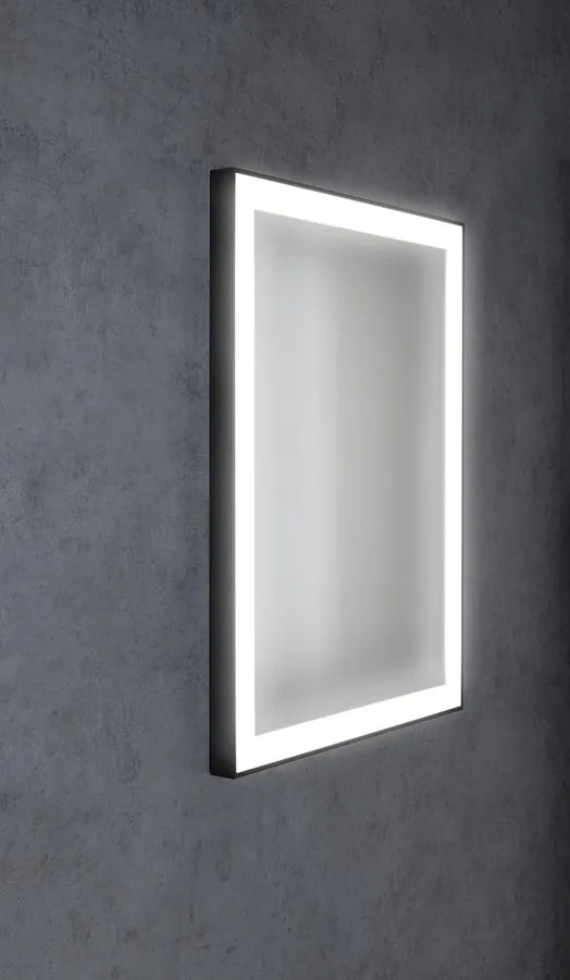 Sapho Sapho, GANO zrkadlo s LED osvetlením 60x80cm, čierna