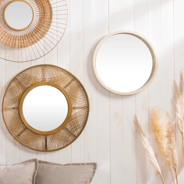 Atmosphera - Nástenné zrkadlo OLAV pr. 52 cm paulovnia