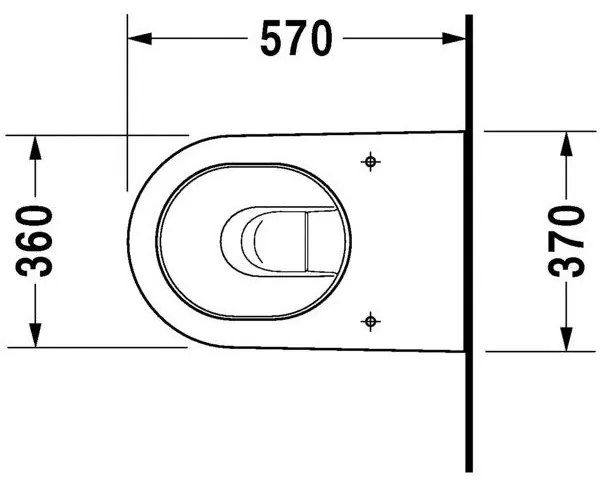 DURAVIT Starck 2 samostatne stojace WC kapotované s hlbokým splachovaním, 370 mm x 570 mm, s povrchom WonderGliss, 21280900001