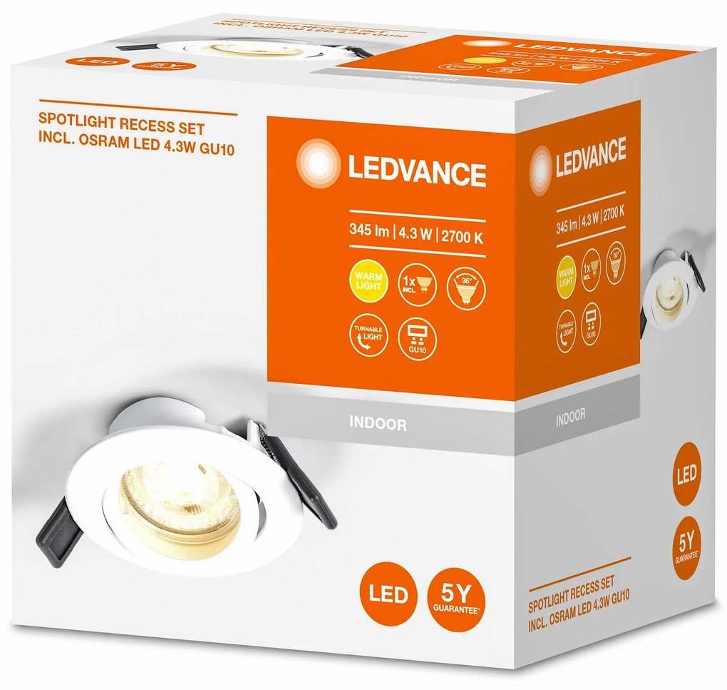 LEDVANCE Recess Twistlock zapustené IP20 biela