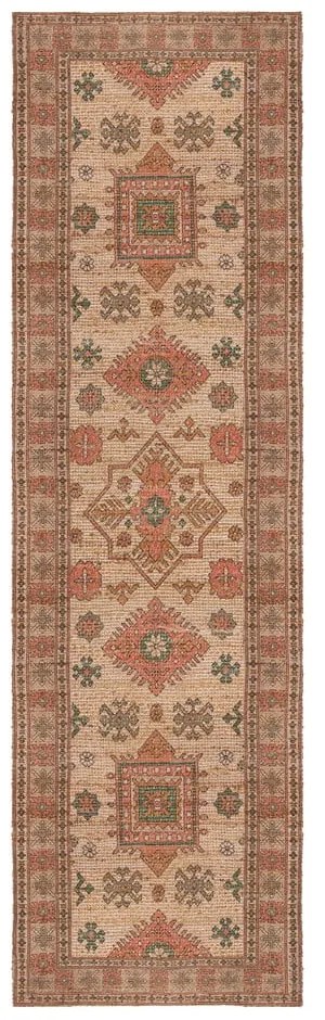 Ručne tkaný koberec s prímesou juty v ružovej a terakotovej farbe 60x230 cm Lana Jute – Flair Rugs