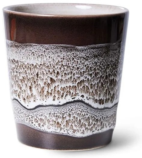 Hnedý retro hrnček na kávu Coffee 70s Rock on - Ø 7,5 * 8cm / 230 ml