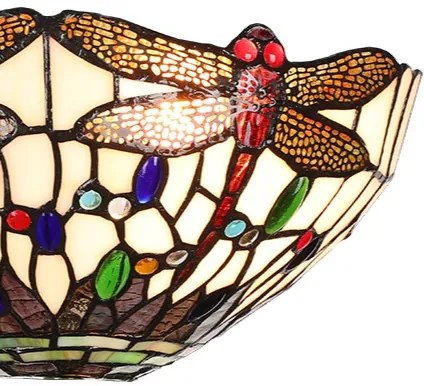 Nástenná lampa PESTRÁ VÁŽKA Tiffany Prezent 1711 vzor 22