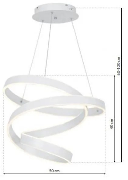 Závesné LED svietidlo Andromeda, 1x LED 100w, 4000k, w