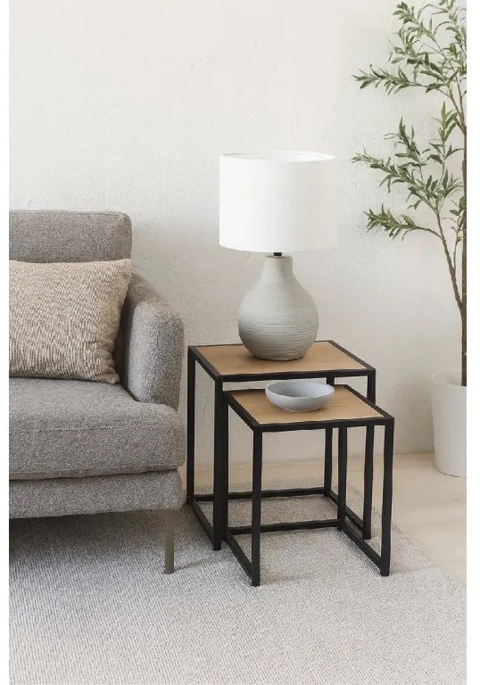 Noela Súprava odkladacích stolíkov s čiernym rámom DUETTA 40, 35