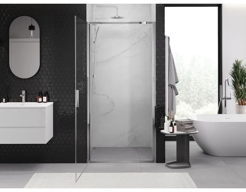 Mexen Exo, výklopné sprchové dvere 55 cm, číre sklo, chrómový profil, 817-055-000-01-00