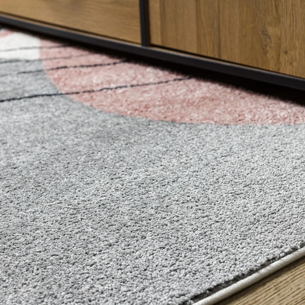 Dywany Łuszczów, Kusový koberec Fusion 5868 white/dark pink, 140x190, ružová, kancelária