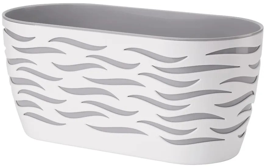 Kvetináč Sahara Duo 35 cm biela + platina