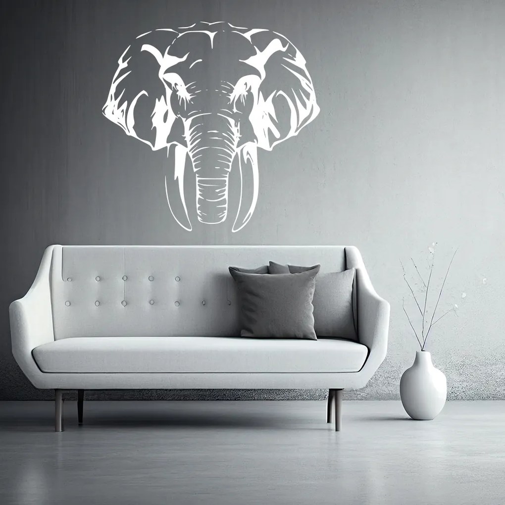 Veselá Stena Samolepka na stenu na stenu Hlava Slona Farba: černá